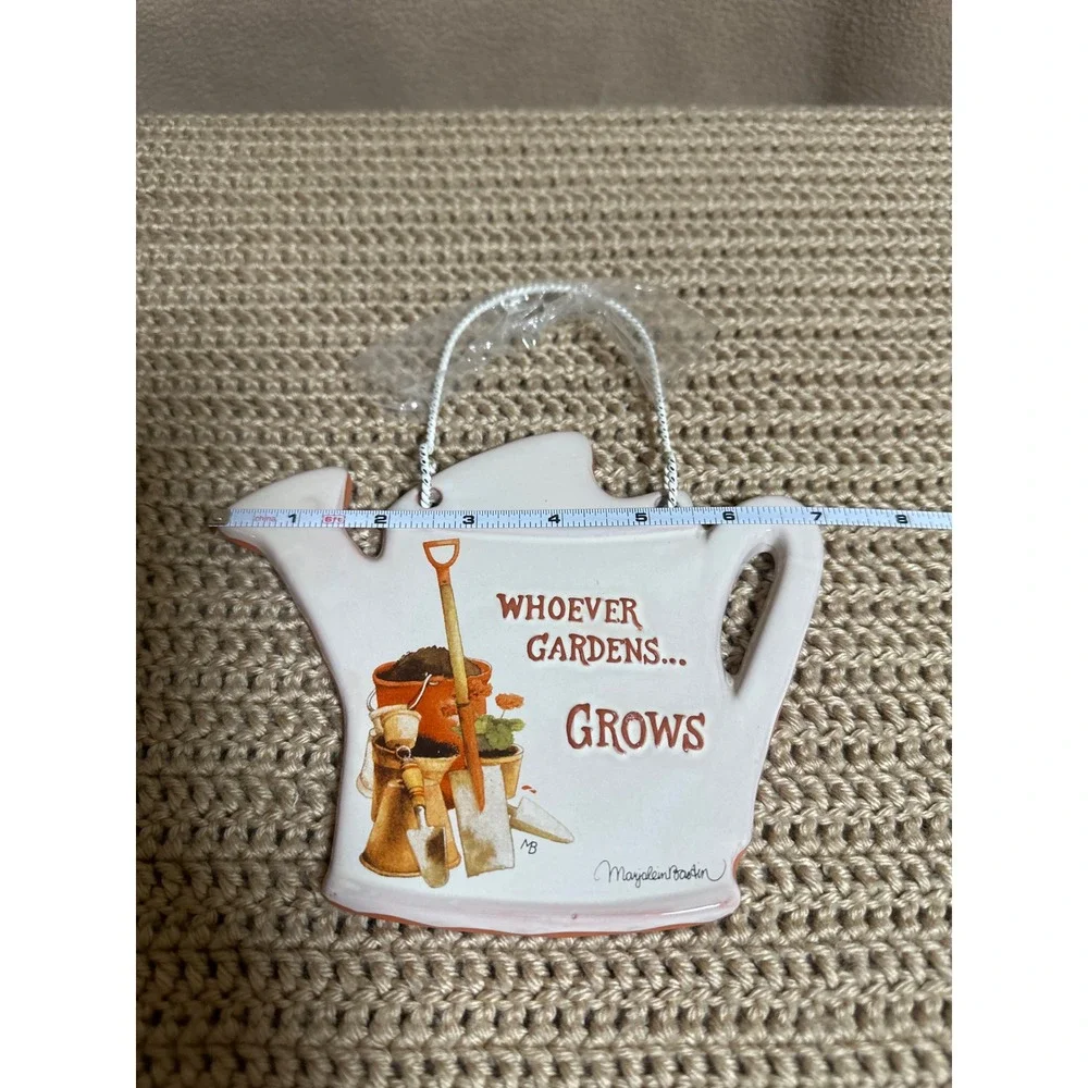 Hallmark Marjolein Bastin Natures Sketchbook Watering Can Ceramic Plaque Decor